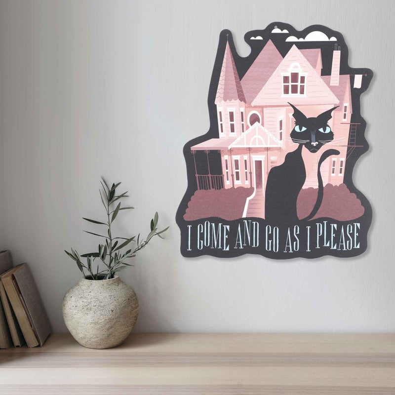 Open Road Brands Coraline Pink Palace and Cat Metal Wall Decor - Mysterious Coraline Wall Art for Home or Movie Room - Image 5